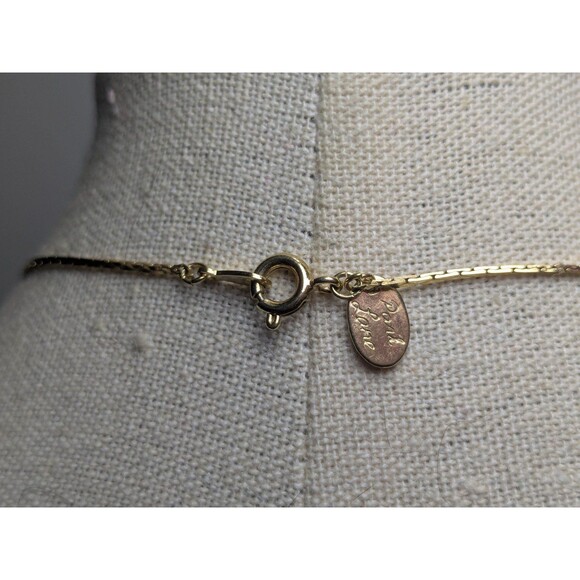 Park Lane Gold Tone Blue & White Rhinestone Necklace - Picture 3 of 3